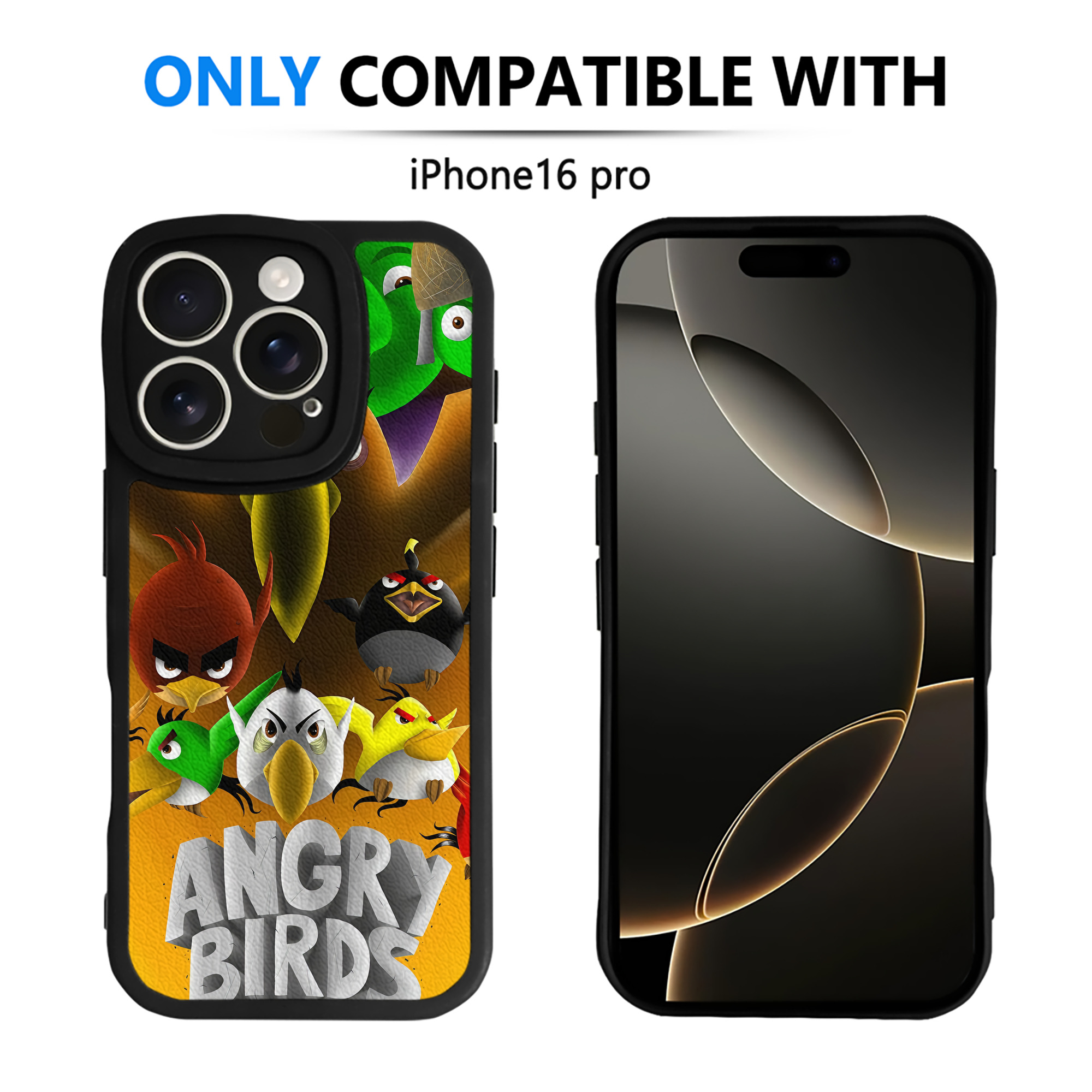 （画像用） Angry Birds アングリーバード 【iPhone 16シリーズ対応】シリコンスマホケース（レザー調） 材質：シリコン
